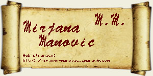 Mirjana Manović vizit kartica